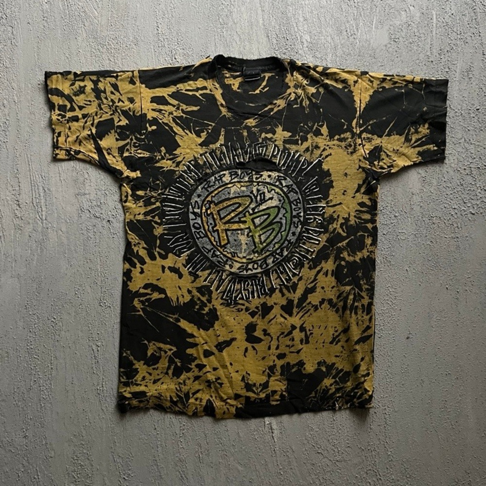 Vintage Rap‎ Boys Shirt XL Black 1990s Distressed Rap Tee Acid Wash USA